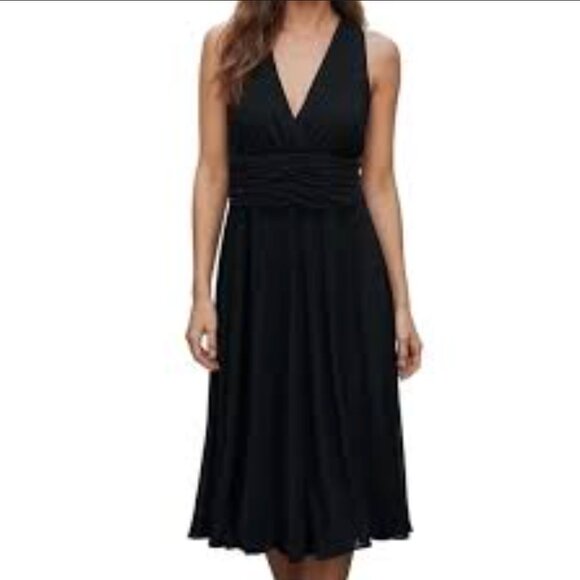 Evan Picone Sz 12 Black Cocktail Evening Sleeveless Dress LBD Formal Gala‎ Party - Picture 5 of 12